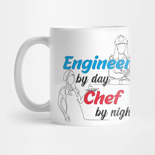 Engineer By Day Chef By Night Funny Matching by Exosia store